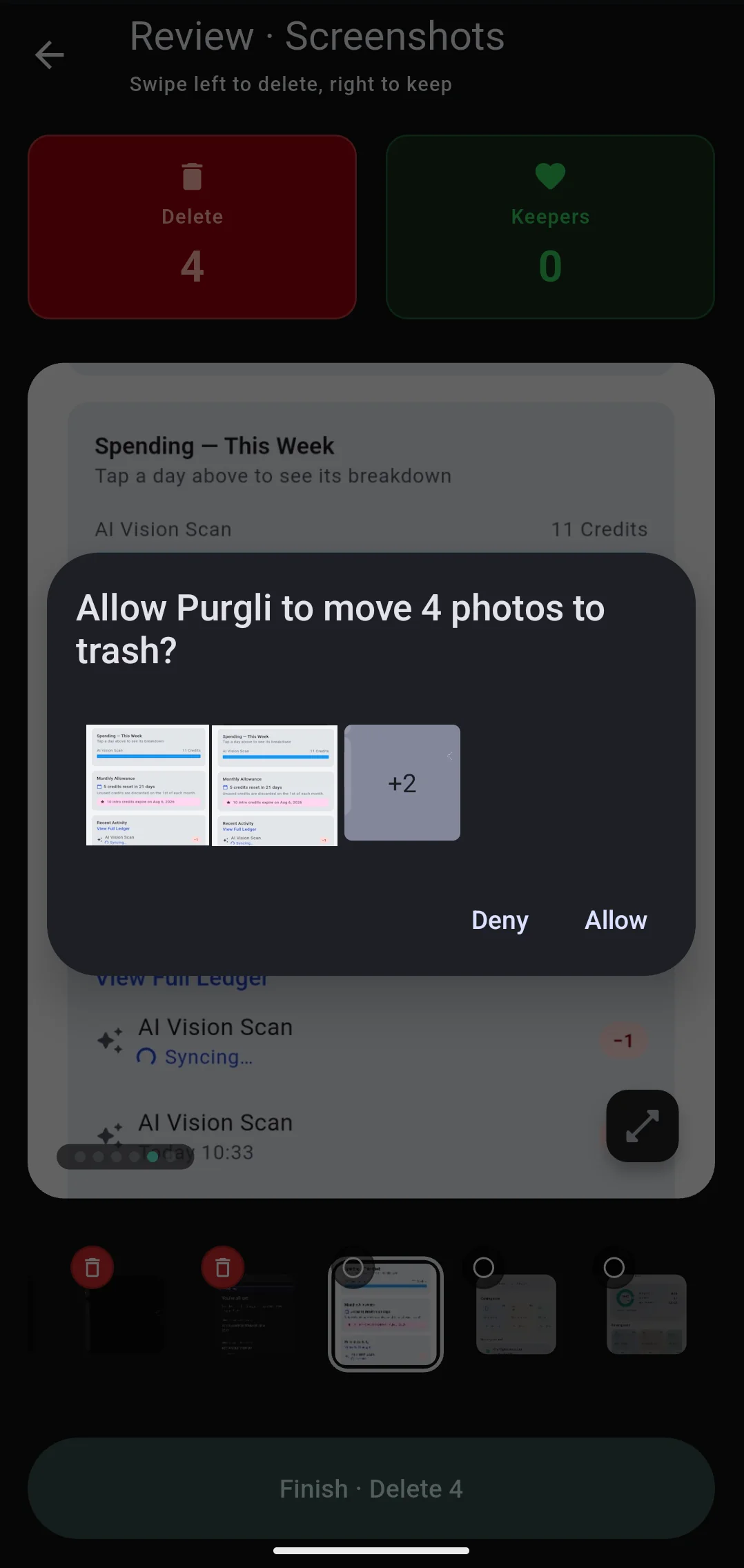 Finish — Recycle Bin, not gone